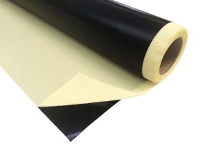 BLACK ANTISTATIC ADHESIVE PTFE FIBERGLASS FABRIC thick. 0,126mm H=1000mm