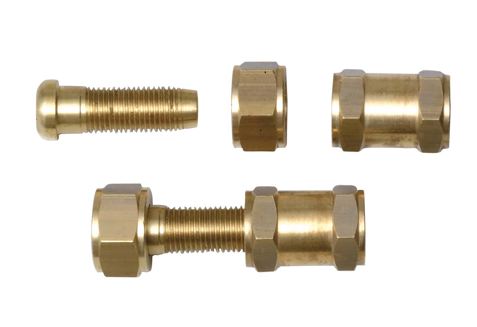 PIPE FITTINGS 3 PCS FOR PTFE HOSE INOX BRAIDING 3/8"