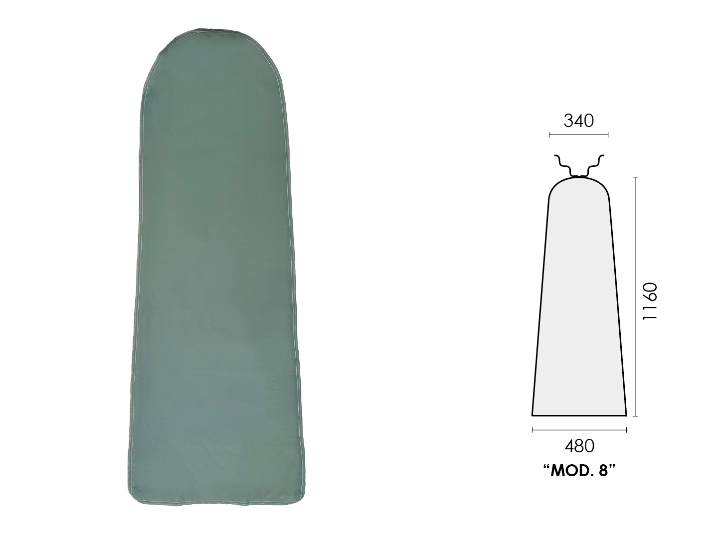 HOUSSE POLYESTER VERTE (mod.8) 1160x480x340mm PONY FVC