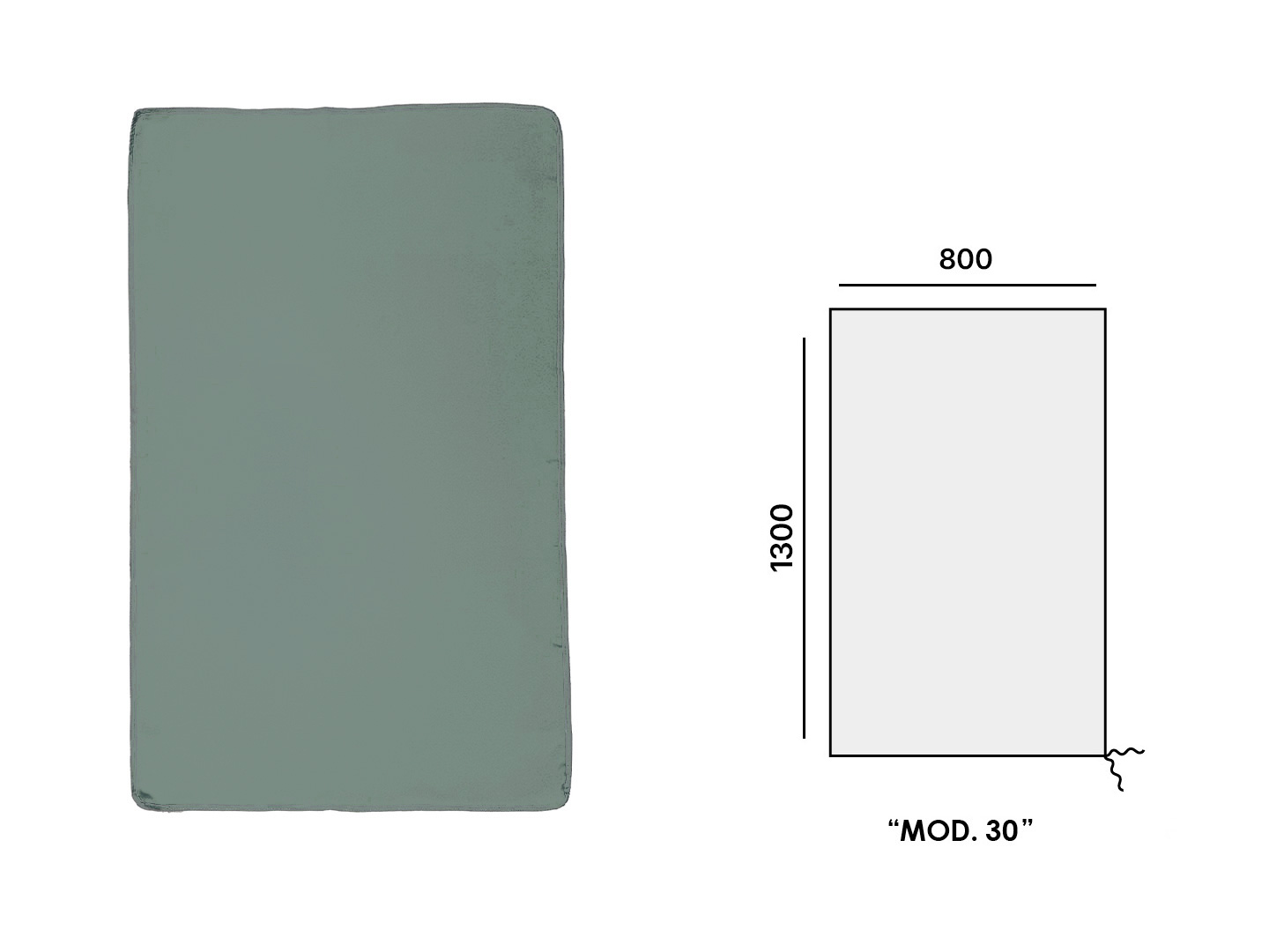 HOUSSE POLYESTER VERTE (mod.30) 1300x800mm RECTANGULAIRE