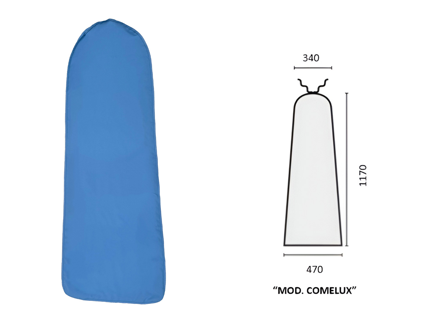 AZURE POLYESTER COVER 1170x470x340mm COMELUX