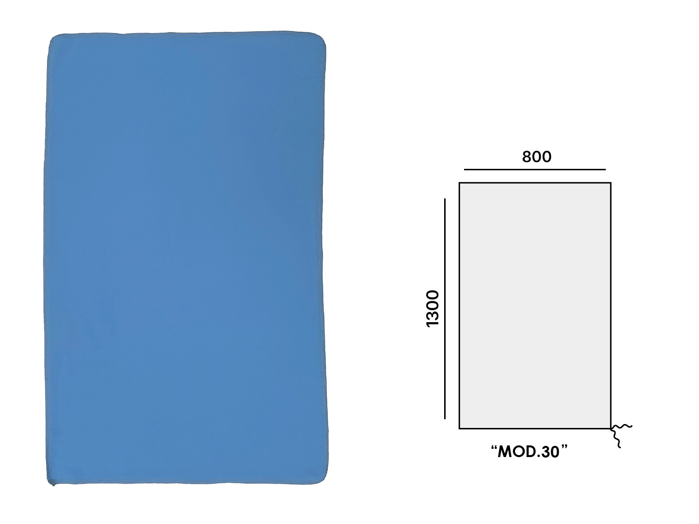 FUNDA EN POLIESTER AZUL (mod.30) 1300x800mm RECTANGULAR