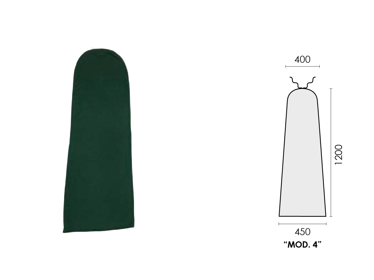 GREEN STRETCH COVER (mod.4) 1200x450x400mm UNIVERSAL