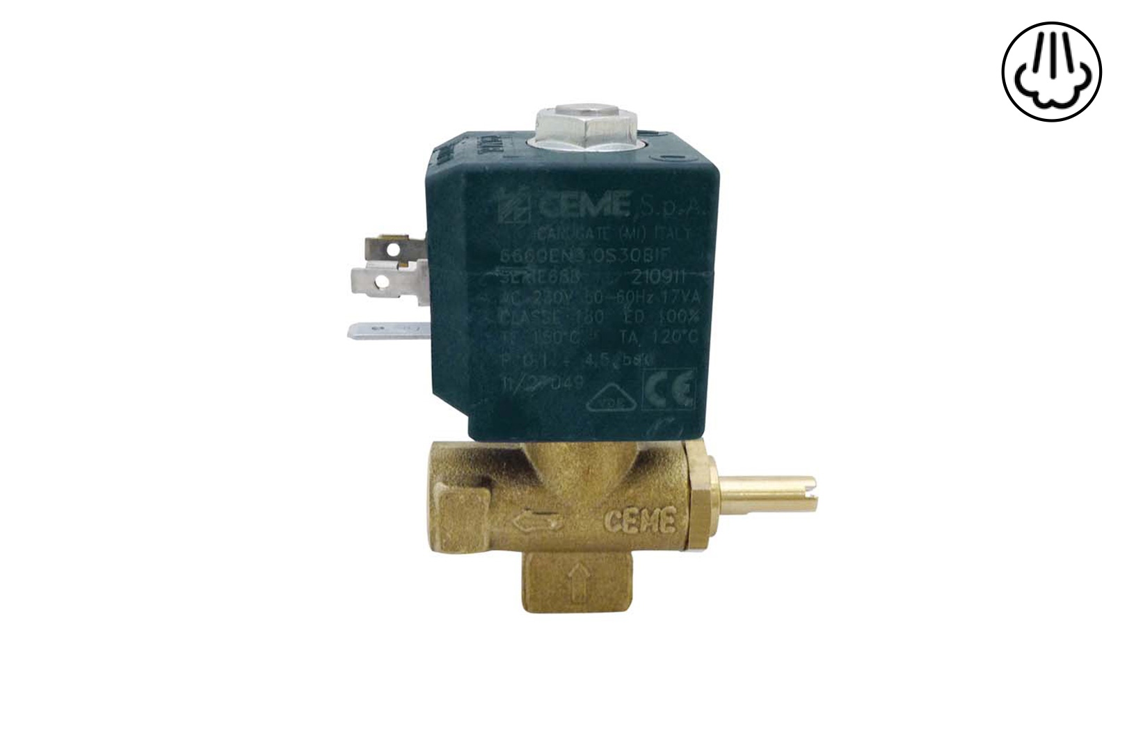 ELECTROVANNE VAPEUR CEME 1/4" AVEC REG. 230V (6660) Ø 3mm