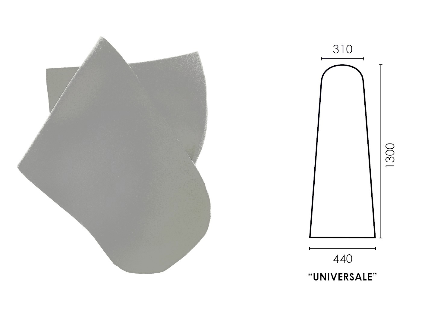 GOMMASCHIUMA MOD. "UNIVERSALE" 1300x440x310mm spess. 10mm