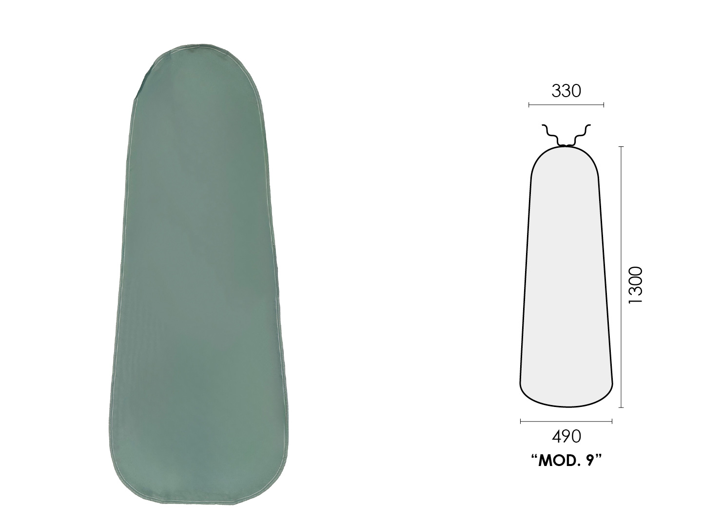 TELO POLIESTERE VERDE (mod.9) 1300x490x330mm PONY VAPORETTA