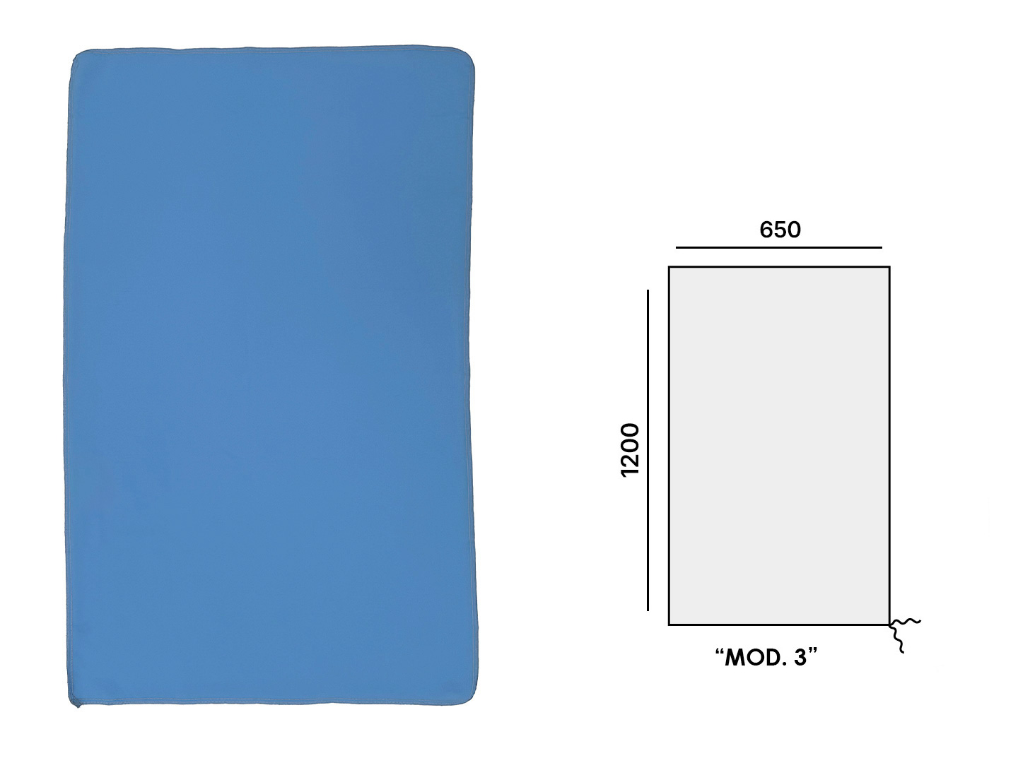 AZURE POLYESTER COVER (mod.3) 1200x650mm RECTANGULAR
