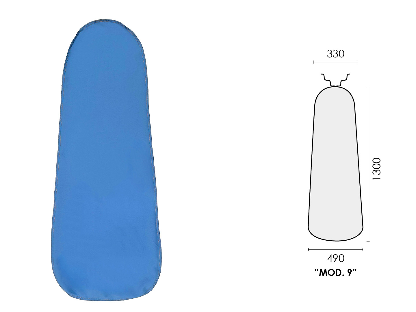 AZURE POLYESTER COVER (mod.9) 1300x490x330mm PONY VAPORETTA