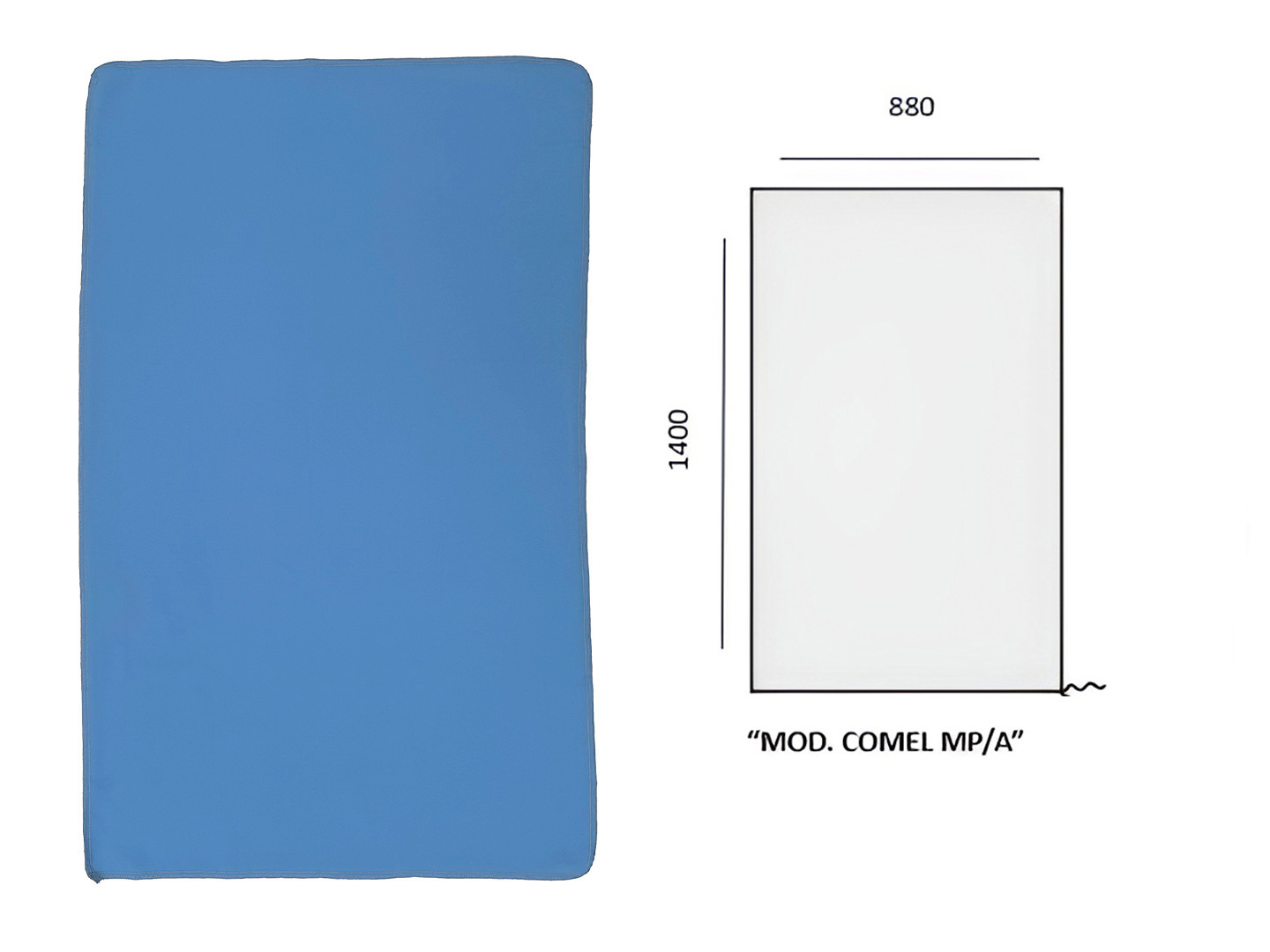 FUNDA EN POLIESTER AZURE 1400x880mm COMEL MP/A RECTANGULAR