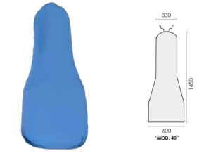 TELO POLIESTERE AZZURRO (mod.40) 1450x600x330mm DOB
