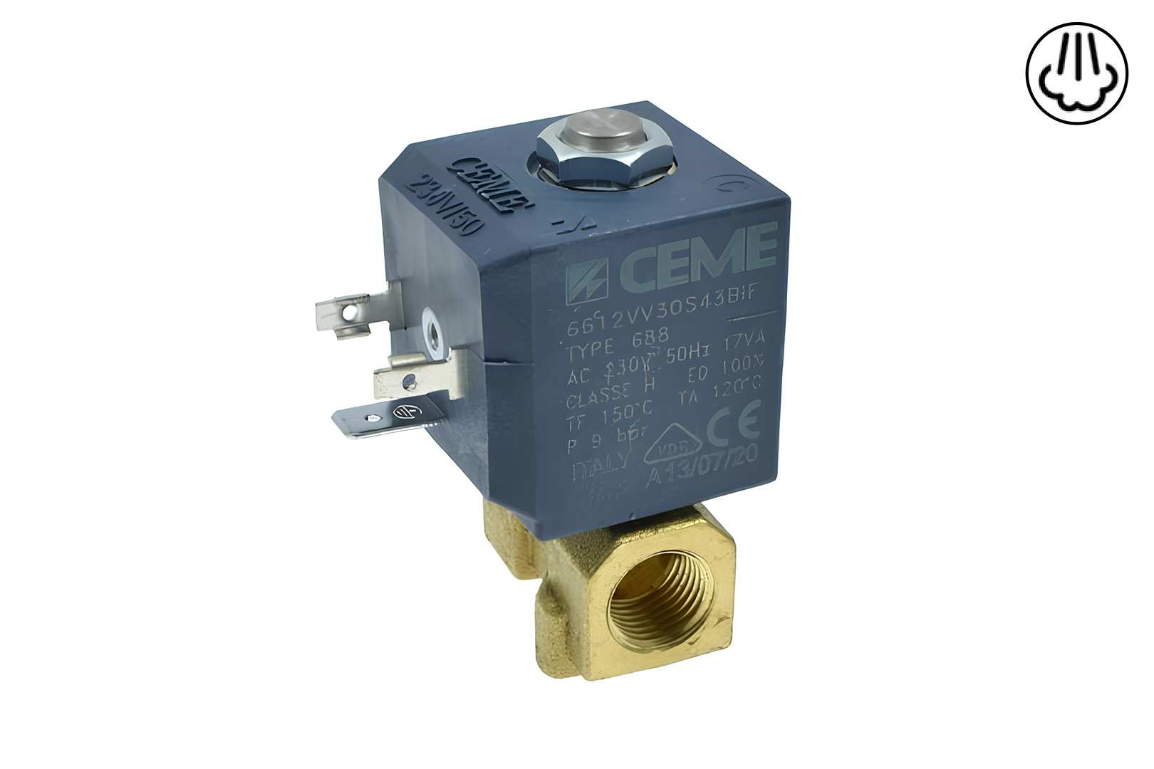 ELETTROVALVOLA VAPORE CEME 1/4" (6612) Ø 2mm