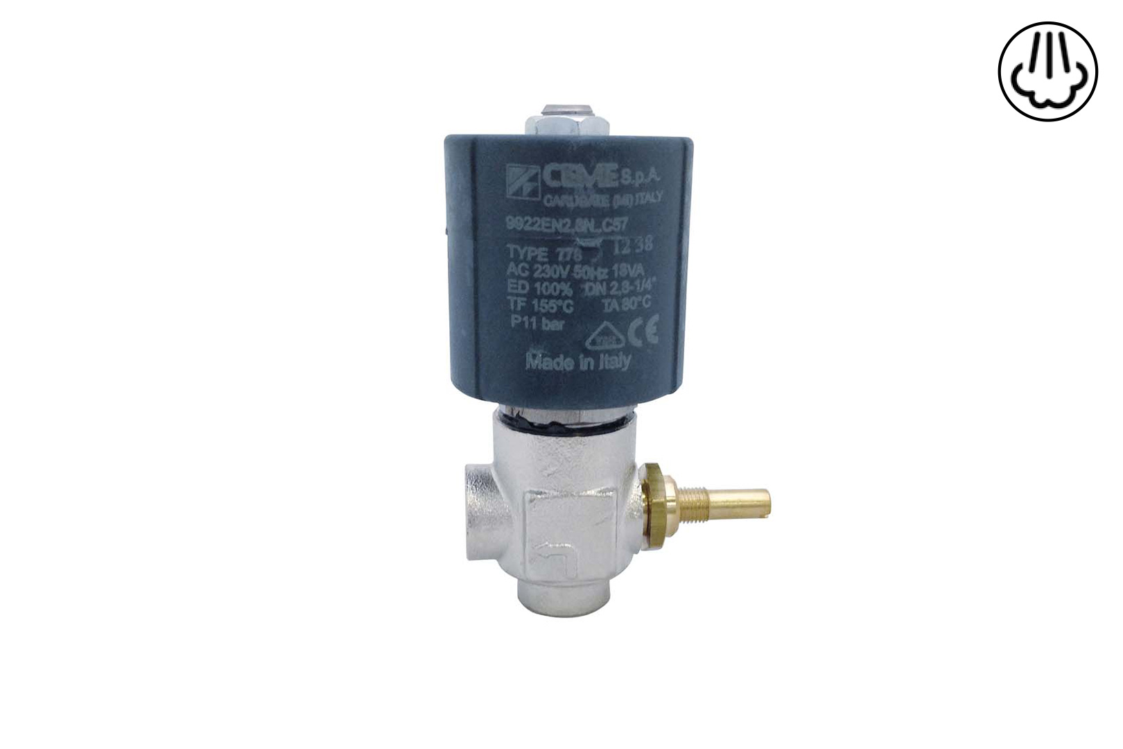 ELETTROVALVOLA VAPORE CEME 1/4" CON REG. (9922) Ø 2,8mm