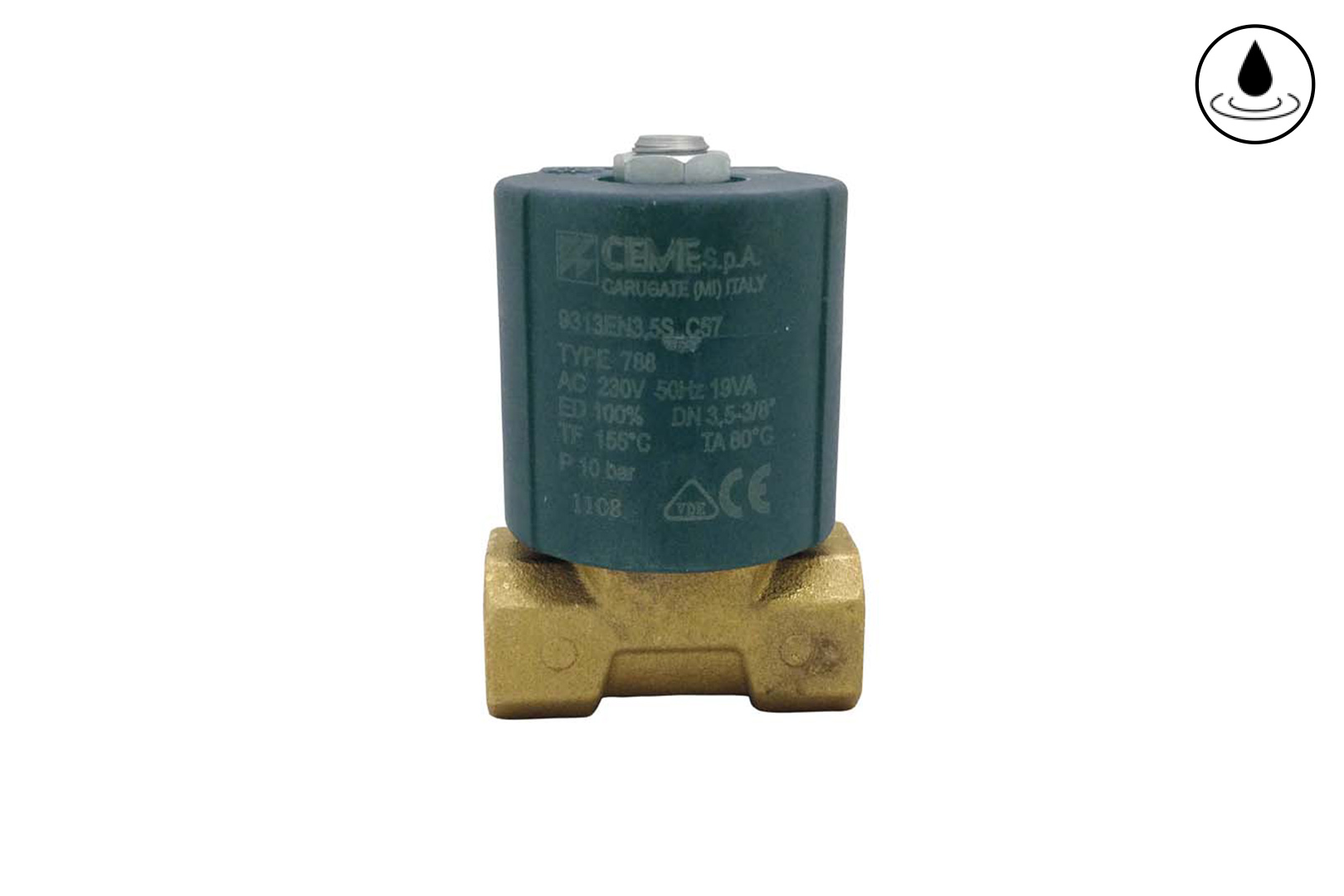 ELETTROVALVOLA ACQUA CEME 1/4" (9312) - 3/8" (9313) - 1/2" (9314) Ø 3,5mm