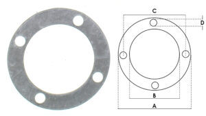 GUARNIZIONE 4 FORI Ø 110x76x2mm CAMPTEL BIELLE C=94mm D=Ø 10mm