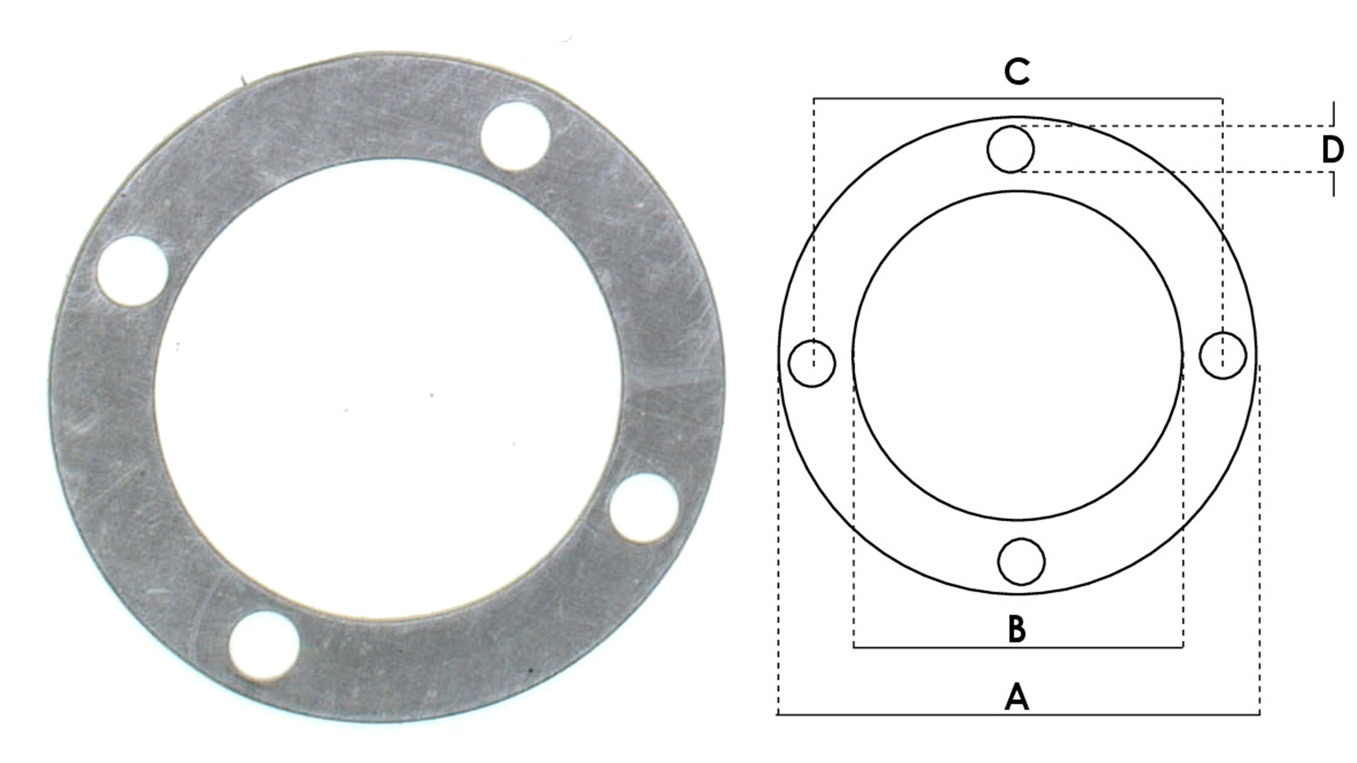 JUNTA 4 FOROS Ø 110x76x2mm CAMPTEL BIELLE C=94mm D=Ø 10mm