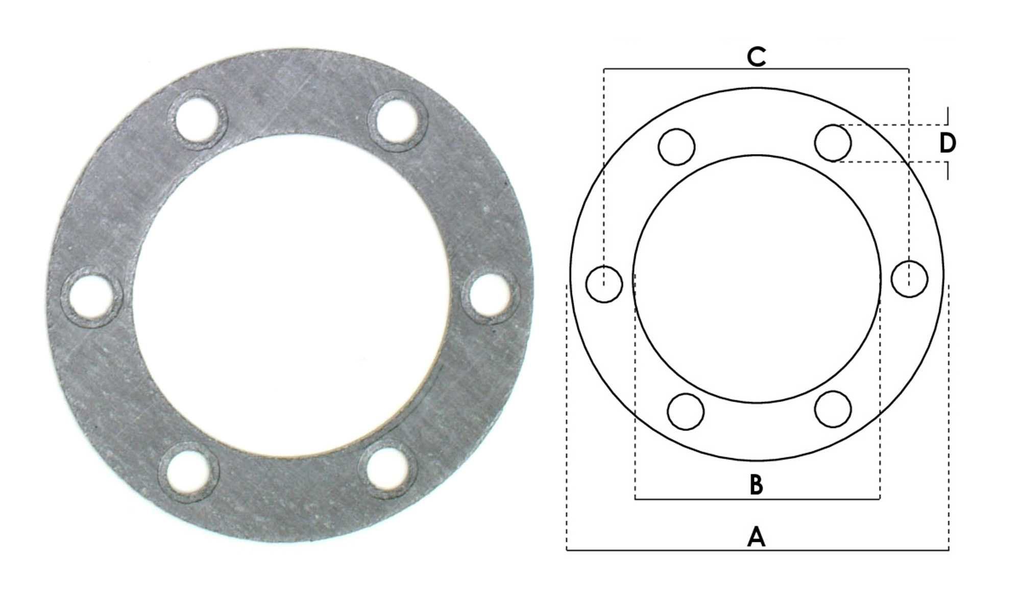 JOINT 6 TROUS Ø 130x82x2mm COCCHI - BARBANTI C=105mm D=Ø 11mm